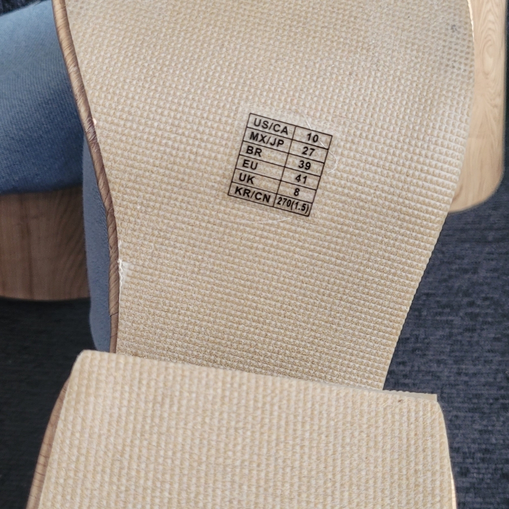 Forever 21 Light Blue Denim Slides